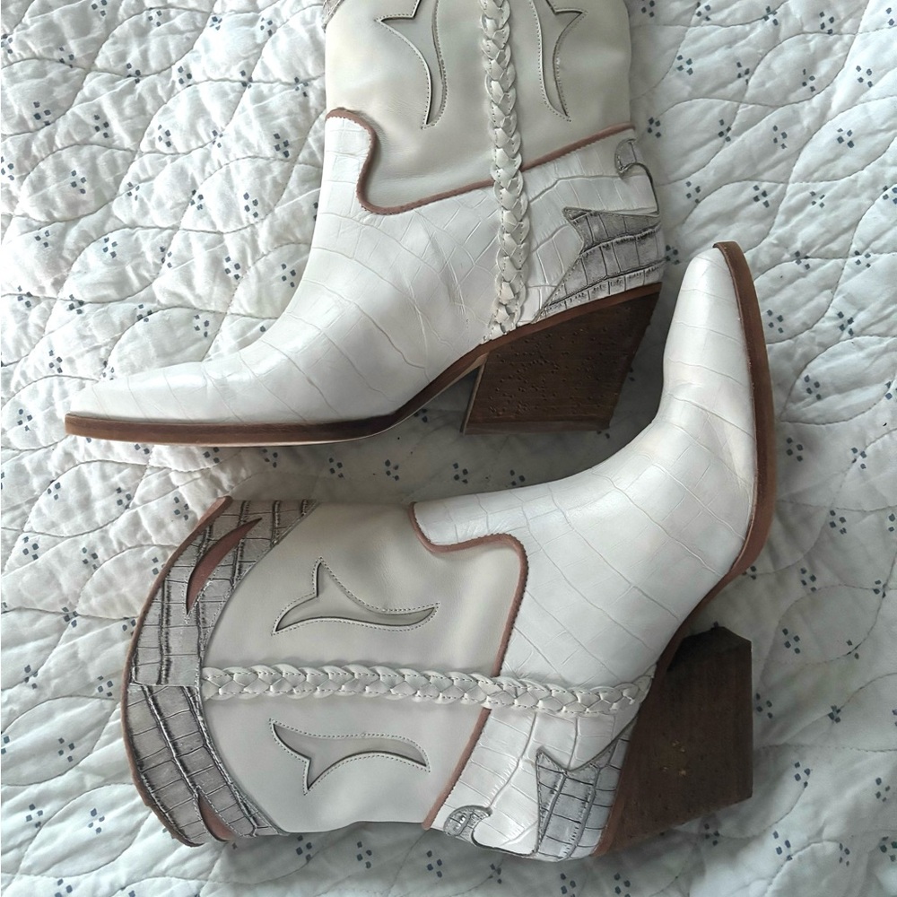 Dolce Vita white cowboy boots